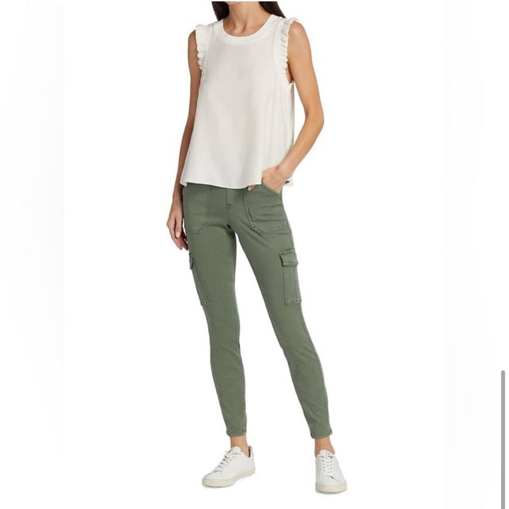 SPANX Stretch Twill Ankle Cargo Skinny Pull On Pant NWT Military Size M
